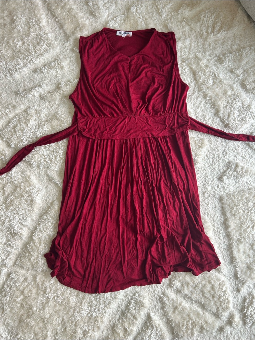OF MERCER Red Sleeveless Wrap-Style Tank Dress